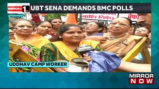 Uddhav Sena Protests Against BMC, Over Sewage, Waterlogging, And Lack Of Clean Water In Mumbai