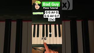 Bad Guy Piano Tutorial (The song everyone knows) 💚🖤 | #shorts #piano #billieeilish #badguy