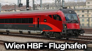 ÖBB RailJet in the Danube metropolis of Vienna | 4K Cab Ride Vienna Central Station - Vienna Airport