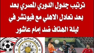 ترتيب جدول الدوري المصري بعد تعادل الاهلي مع فيوتشر في ليلة الهتاف ضد إمام عاشور