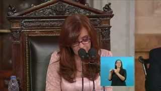 Ferrocarriles y proyecto de Ley. Apertura de Sesiones Ordinarias 2015. Cristina Fernández.