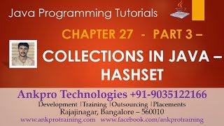 Java for beginners - Chapter 27 : Collections in Java Part 3 - HashSet in Java