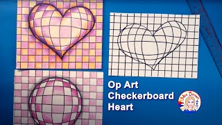 Op Art Checkerboard Heart (Mrs. Brown • Art ®)