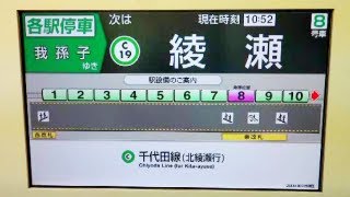 東京メトロ 千代田線　E233系2000番台　車内LCD (町屋~綾瀬) 2000th level LCD of E233 origin