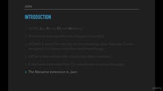 JSON Javascript Object Notation 60 Introduction to Json