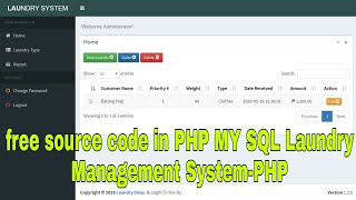free source code in PHP MY SQL Laundry Management System-PHP