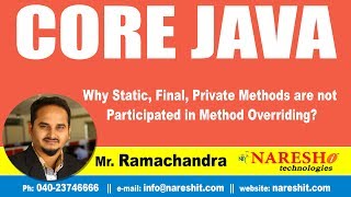 Why Static, Final, Private Methods are not Participated in Method Overriding? | Core Java Tutorial