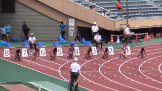 2013日本ｲﾝｶﾚ女子100m予選3組木村茜11.95(+0.2) Akane Kimura1st