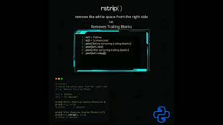 rstrip( ) method | python tutorial #shorts #python #pythonprogramming