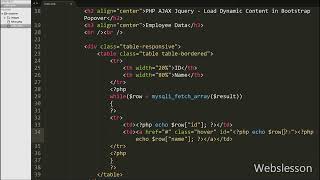 PHP AJAX Jquery Load Dynamic Content in Bootstrap Popover
