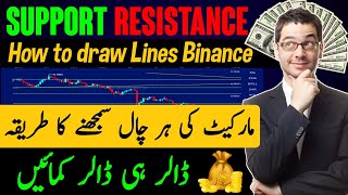 Find Best Support Resistance In Binance | Binance [Hindi Urdu]