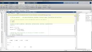 MATLAB Video 3: The dot operator, Basics Computations w/ Matrices