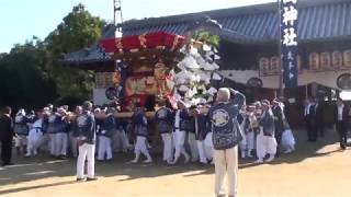 平成二十九年　岩岡神社秋祭り　上北古地区宮入りの練り込み