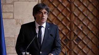 Compareixença Carles Puigdemont al Palau de la Generalitat