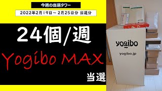 懸賞当選24個/週、1年越しのYogiboMAX、今週の当選タワー（2022年2月19日～2月25日分）