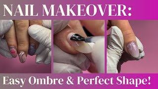 Nail Transformation Tutorial: Achieving Slim, Perfect Nails \u0026 Ombre Effect!