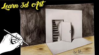 The Door Illusion - Magic Perspective with Pencil - 3d Trick Art Drawing