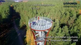 Empower constructing the observation tower in Labanoras Regional Park, Lithuania