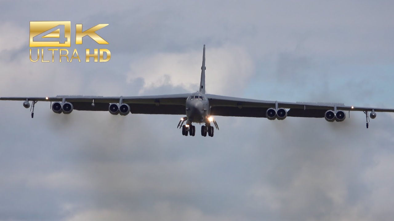 (4K) Boeing B-52 H Stratofortress United States Air Force USAF Arrival ...