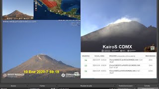 🔴🔴Actividad en Vivo del Volcán Popocatépetl- Colima MosivoK 10-ENE--20 SSN CENAPRED USGS 🔴🔴
