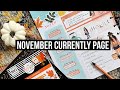 Plan With Me // November 2020 Currently Page // Big Happy Planner // Fall Rongrong Stickers