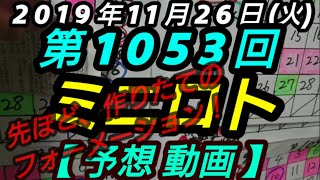 第1053回 ミニロト【予想動画】(2019年11月26日(火)抽選)先ほど作りたてのフォーメーション！ギリギリまで悩んだ買い目！