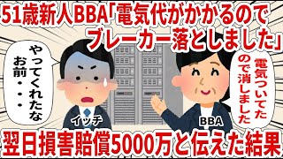 51歳新人BBA「電気代がかかるのでブレーカー落としました」【2ch仕事スレ】