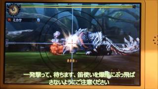 【MH4】【丁丁】大鬼ヶ島+笛で弾丸節約でジンオウガ亜種を討伐