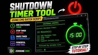 How To Shut Down PC and Set Time Tool for Free Using CMD Batch Script | Full Tutorial 🔥