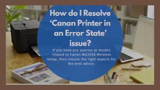 How do I Resolve ‘Canon Printer in an Error State’ issue?