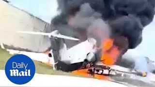 Two dead after private jet crash-lands on Florida highway