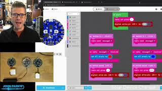 MakeCode Minute: Radio Groups @adafruit @johnedgarpark #adafruit @MSMakeCode #makecode