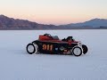 The world's fastest roadster making a pass at Bonneville with spinout