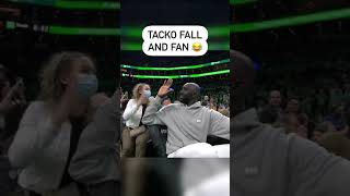 Fan gets a BOOSTER SEAT behind 7"6 Tacko Fall🤣 #shorts