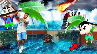 GTA 5 : Franklin Survived Tsunami & Find New Place With Shinchan And Pinchan In GTA 5! (GTA 5 Mods)