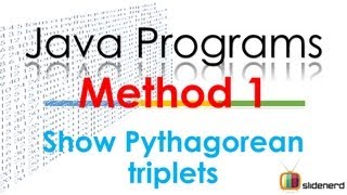 84 Java Pythagorean Triplets Method 1 |
