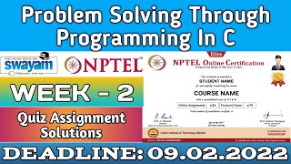 Problem solving through Programming In C | NPTEL | Week 2 Assignment 2 Solution | Jan 2022