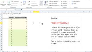 Cluster Sampling using Excel