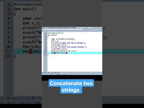 C Program To Concatenate Two Strings Without Using Library Function# ...