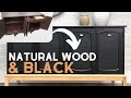 NATURAL WOOD & BLACK - Vintage Sideboard / Credenza MAKEOVER - Upscale Furniture Flipping