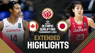 Canada 🇨🇦 v Japan 🇯🇵 | Extended Highlights | FIBA Women's OQT 2024