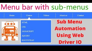 Sub Menu Automation In Web Driver IO | Move To Element In webdriverio | Kbtutorials
