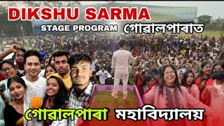 dikshu sharma stage program 2023 at goalpara college | goalpara college week 2023