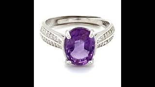 Amethyst 2.30ct White Gold Finish Solid 925 Sterling Silver Ring