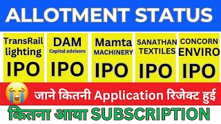 Transrail IPO | DAM Capital IPO | Mamata IPO | Sanathan Textile IPO | Concord IPO @ STOCK MARKET 5