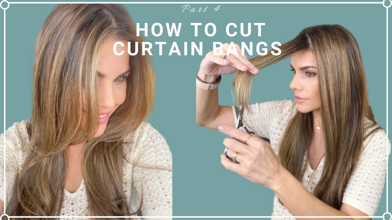 How To Cut Long Curtain Bangs Youtube
