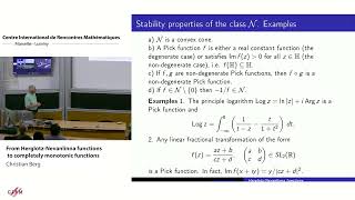 Christian Berg: From Herglotz-Nevanlinna functions to completely monotonic functions