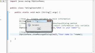 Eclipse - Taking input showInputDialog