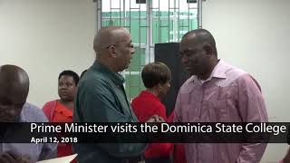 Apr. 12 - Prime Minister Roosevelt Skerrit visits the Dominica State College