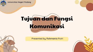 Tujuan dan Fungsi Komunikasi || Ilmu Komunikasi